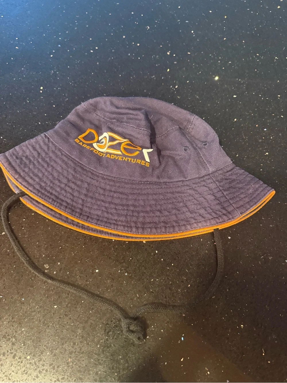 Dozer Barefoot Adventures Navy Bucket Hat with Orange Trim